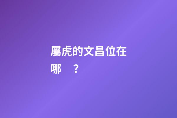 屬虎的文昌位在哪？